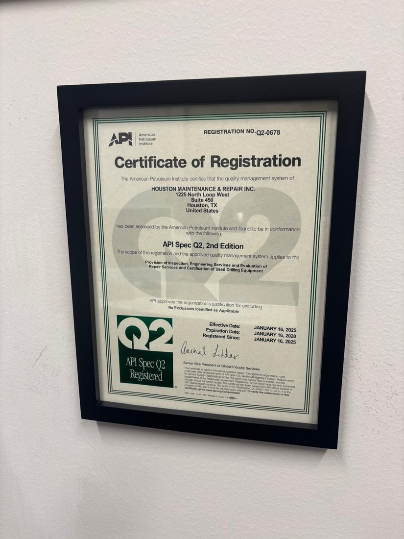 API Spec Q2 certificate